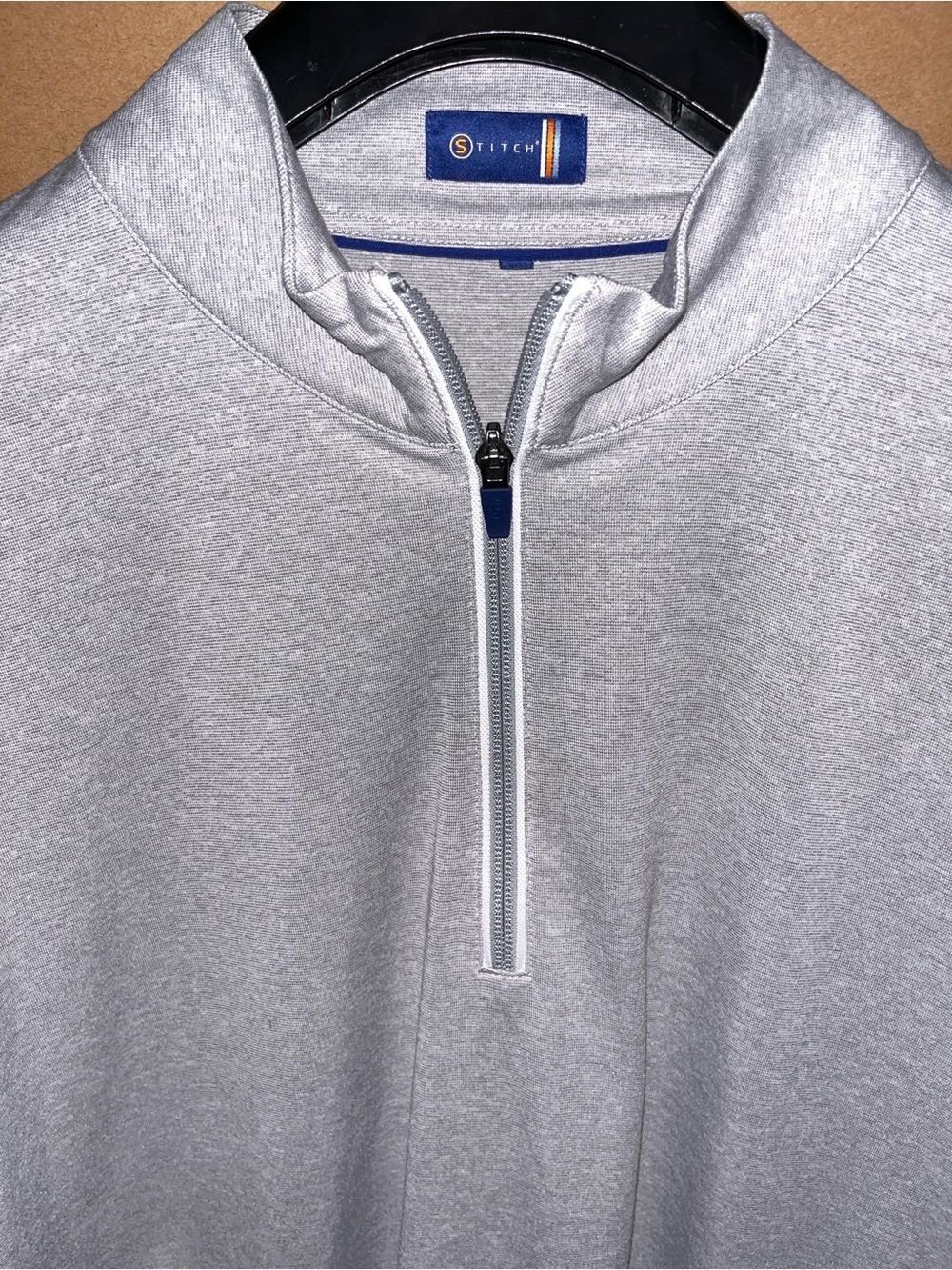 Stitch Pullover Long Sleeve Golf Performance Shirt Mens Large 1/4 Zip Gray Mint